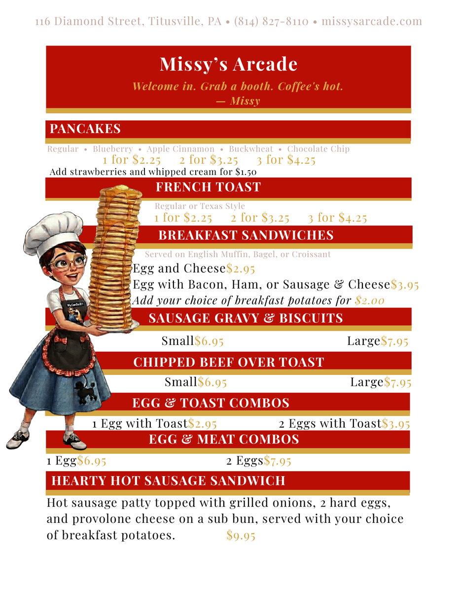 Breakfast menu page 2