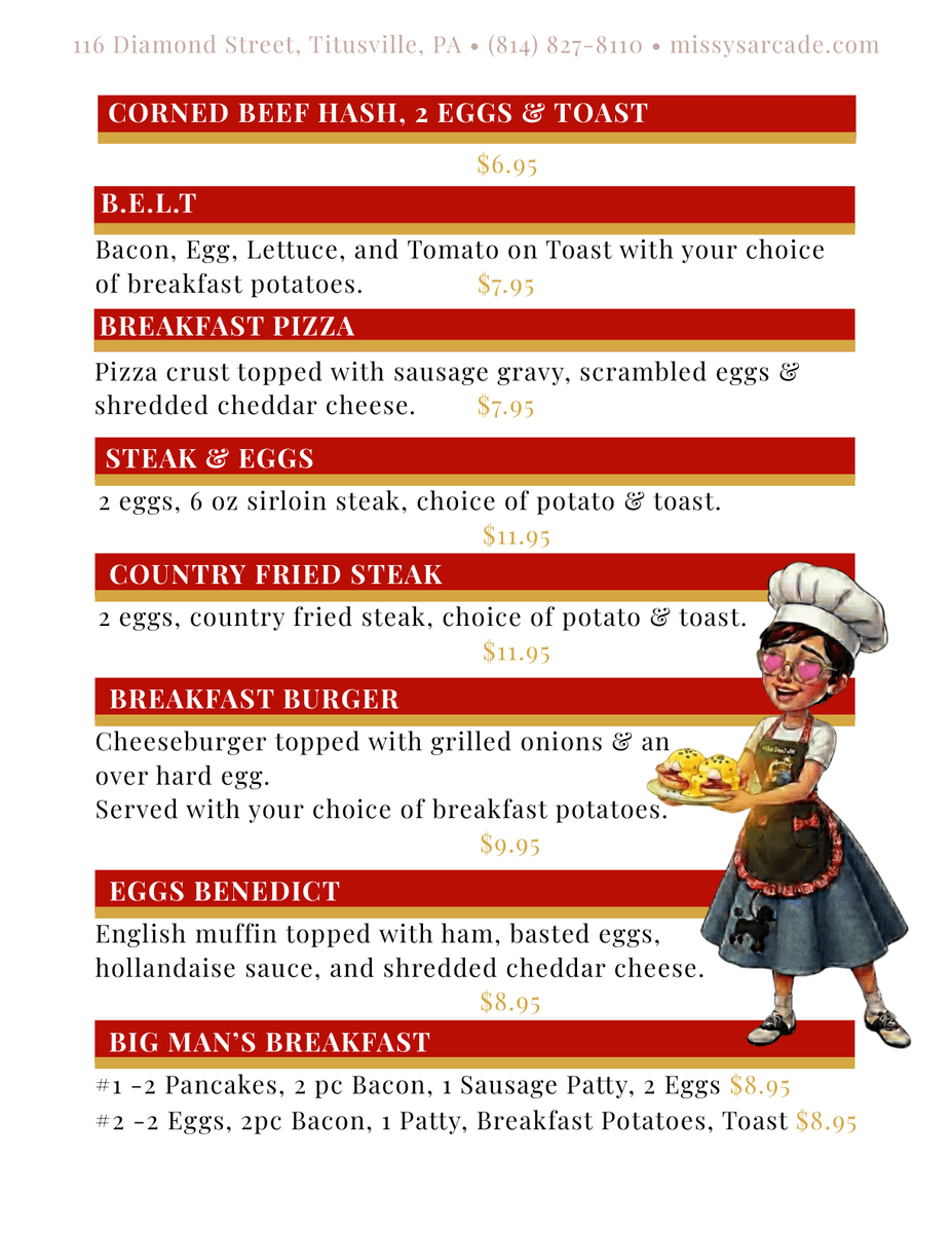 Breakfast menu page 3