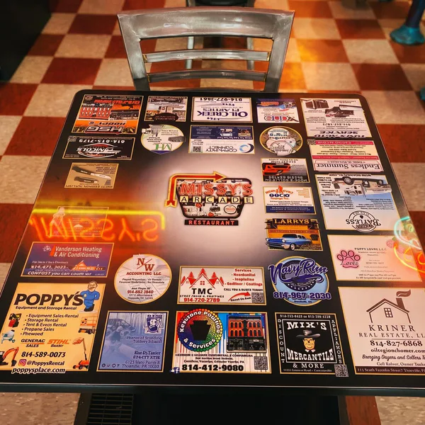 Local business tabletop featuring Titusville community